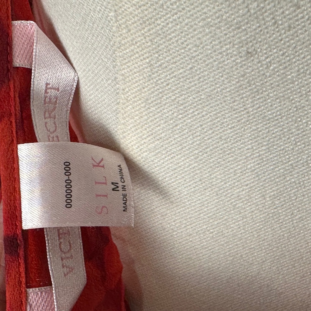 Vtg Y2K Victoria Secrets Silk Red Snake Print Slip Dress Tieback Spaghetti Strap - Picture 7 of 7